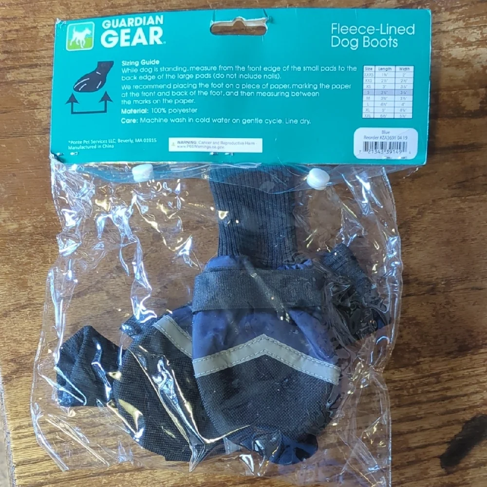 Guardian Gear Black Fleece-Lined Dog Boots Booties Performance Hiking Small Pet